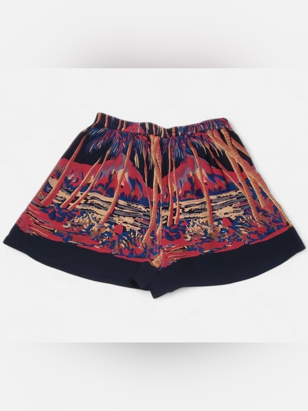 Women’s Avanti Hawaiian Tropical Palm Tree Elastic-Waist Shorts
